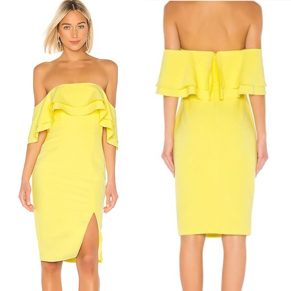 NEW Bardot Band Sheath Dress in Lemon Drop